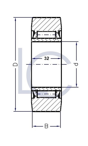 Slizze_Kettenrolle_LIN0400-LC-Wälzlager