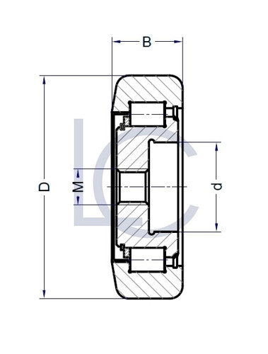 Skizze_Stützrolle_LIN0230_LC-Wälzlager
