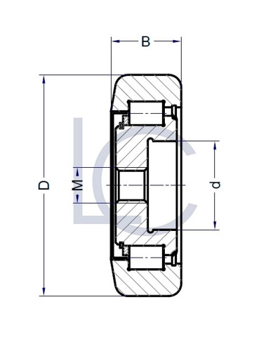 Skizze_Stützrolle_LIN0260_LC-Wälzlager