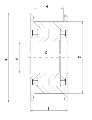 Bild von Kettenrolle ELE0200 40x70/78x25 mm