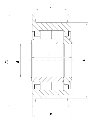 Bild von Kettenrolle ELE0230 40x85/99x36/38 mm