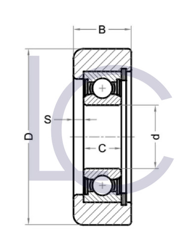 Skizze Stützrolle TOY0072 LC-Wälzlager