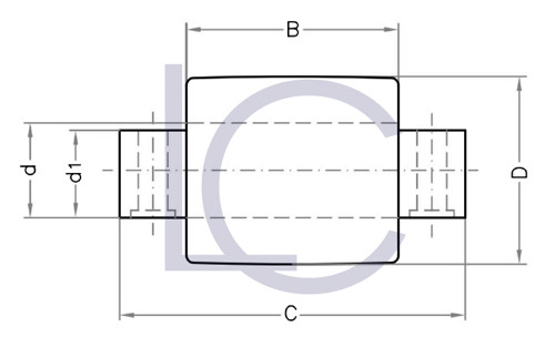 Bild von Stützrolle-Seitenschieber BOL1191 28,8x58x70/117 mm