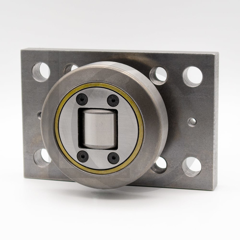 Kombirolle MR0007PMR07 D=107.7 mm verschweißt mit Platte 180x120x20 mm