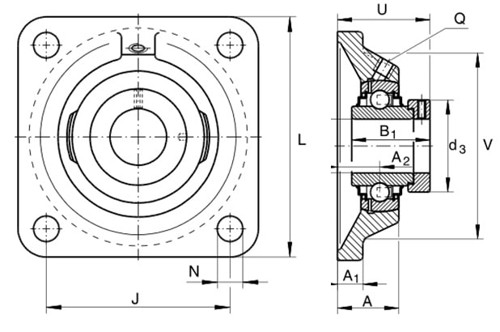 Skizze_4-Loch_Flanschlager-Einheit