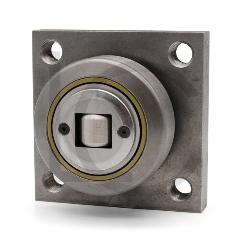 Kombirolle MR0150PMR05-Q D=88.9 mm verschweißt mit Platte 120x120x20 mm